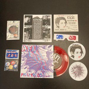 AFI Fly In The Ointment 7" Vinyl 2015 Repress Red/Blue Split Collector's Bundle